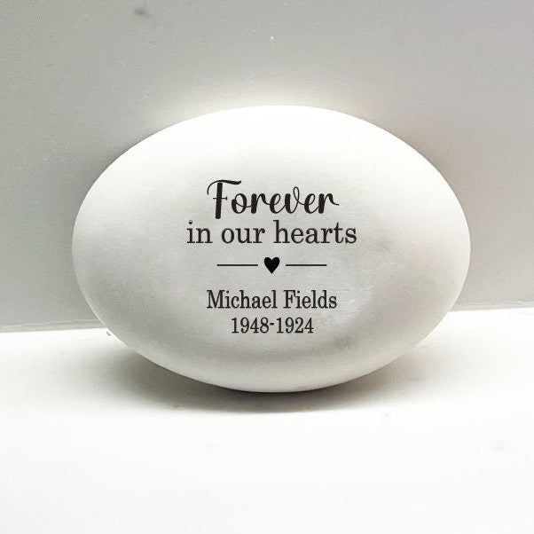 Memorial Stone, Forever in our hearts, Personalized memorial stone, Sympathy Gift, Condolence Gift, Custom Memorial Gift, Loss of loved one