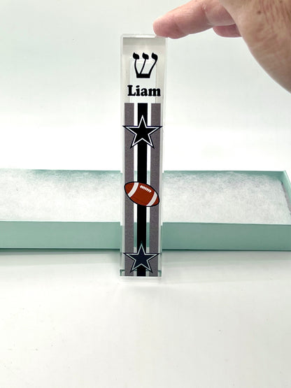 Personalized Acrylic Mezuzah – Custom Theme Mezuzah Case for New Home & Baby Naming Gift