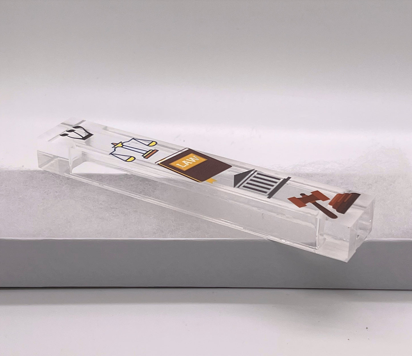 Lawyer Mezuzah Case – Acrylic Attorney Mezuzah for Legal Office Decor